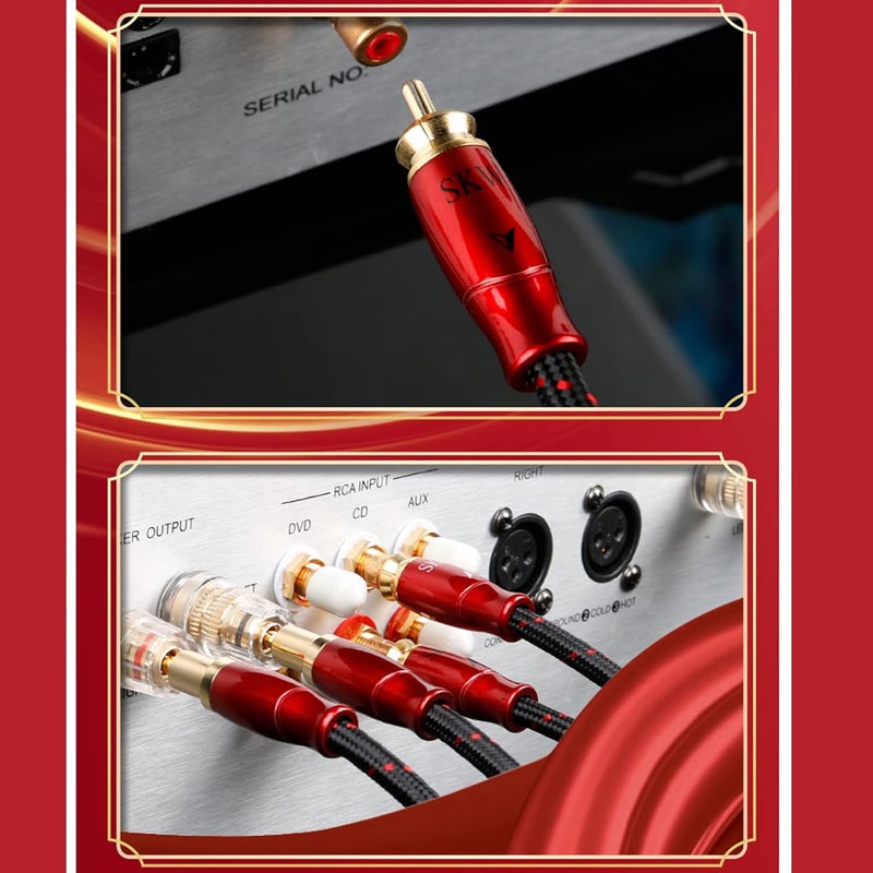 SKW Digital Coaxial Cable Entry Level HC Series RCA to RCA Multiple Shield Subwoofer Cable for HiFi Systems 3.2ft/1M - Image 2